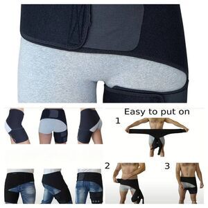 Thigh, groin and hip support. for muscle stiffness, posture and mobility improve